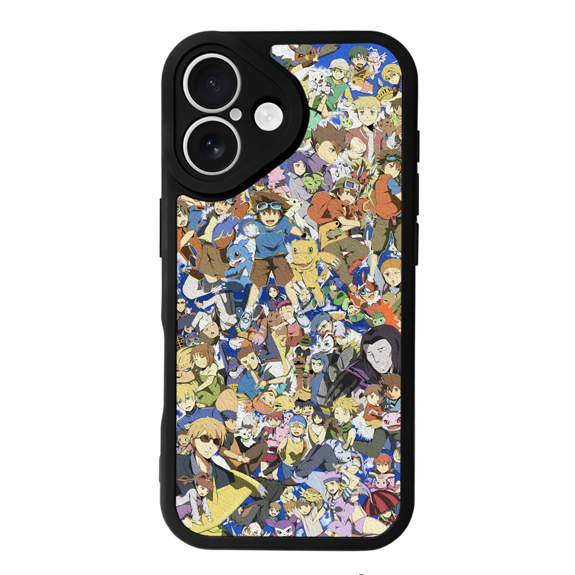 （画像用） Digimon デジタルモンスター/デジモン 【iPhone 16シリーズ対応】シリコンスマホケース（レザー調） 材質：シリコン